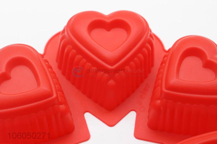 Custom food grade 3d heart shape silicone cake mold