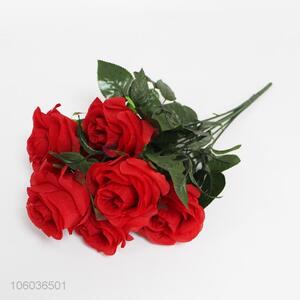 Best Popular Plastic 7 Heads Red Rose Flower