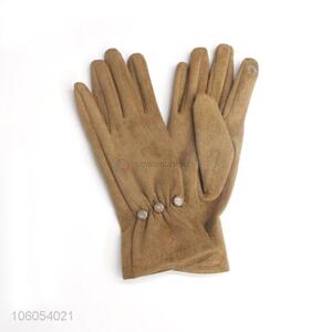 Custom Velvet Lining Windproof Warm Gloves For Women