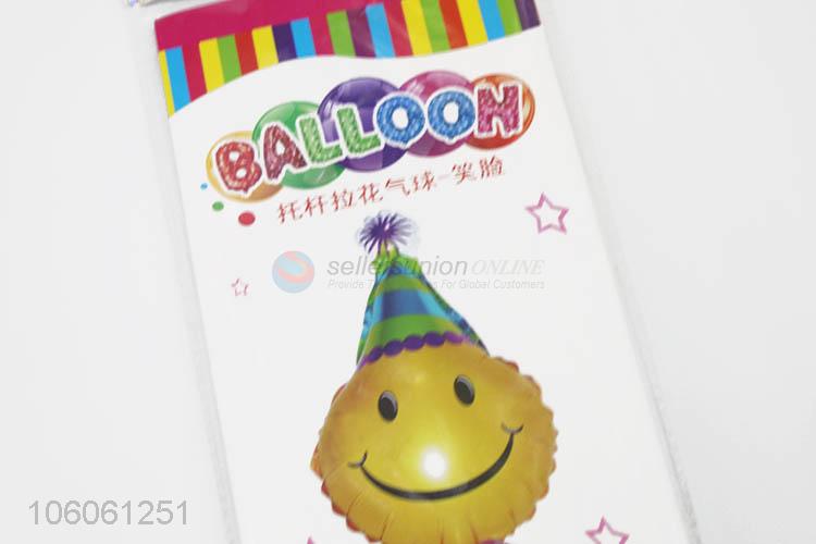 Direct Factory Smiley Face Foil Balloons with Base Party Decorations