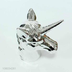 Best selling silver unicorn ceramic decoration