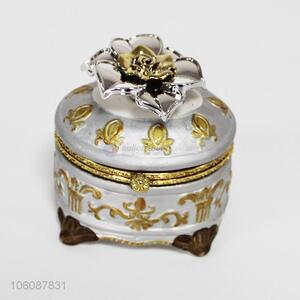 Unique design flower ornament ceramic jewel box trinket present box