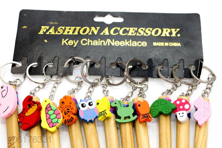 Reasonable Price Wood Kids Crafts Ballpoint Pen with Key Chain