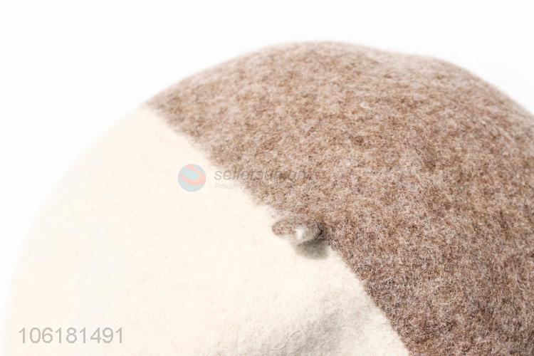 Wholesale Fashion Winter Woolen Soft Flat Top Beret For Women