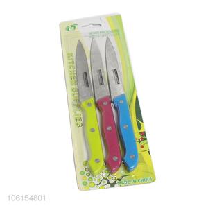 Hot sale 3pcs kitchen knives set fruit paring utility knife with plastic handle