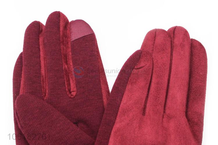 Popular Fashion Warm Gloves Best Women Suede Gloves