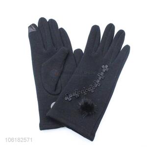 Custom Soft Warm Wool Gloves Ladies Winter Gloves