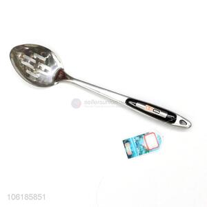 Cheap wholesale kitchenware stainless steel slotted spoon with long handle