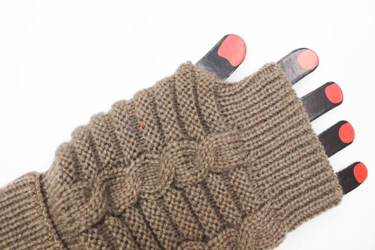 New Advertising Warmer Knitted Arm Fingerless Long Gloves