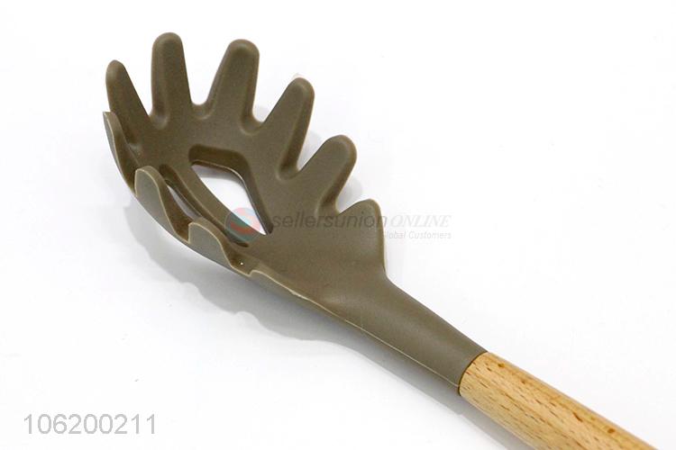 Safty Food-Grade Silicone Pasta Spaghetti With Oak Wood Handle