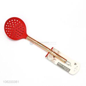 New Stainless Iron Handle Silicone Leakage Ladle Round Hole Skimmer