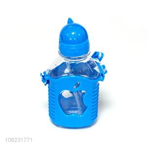 Custom child feeding plastic milk tea cup with straw