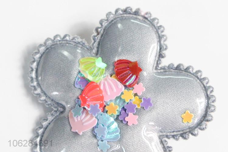 Latest style candy-colored flower shape pu hair clip