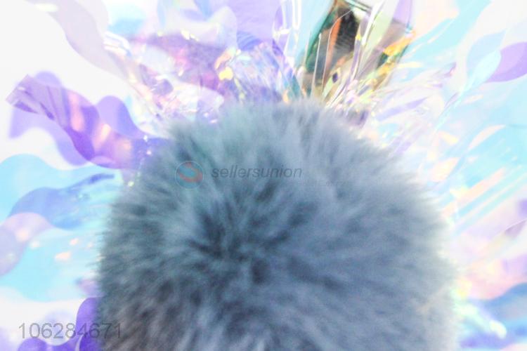 Bulk price artificial fur ball hair clip hairpins