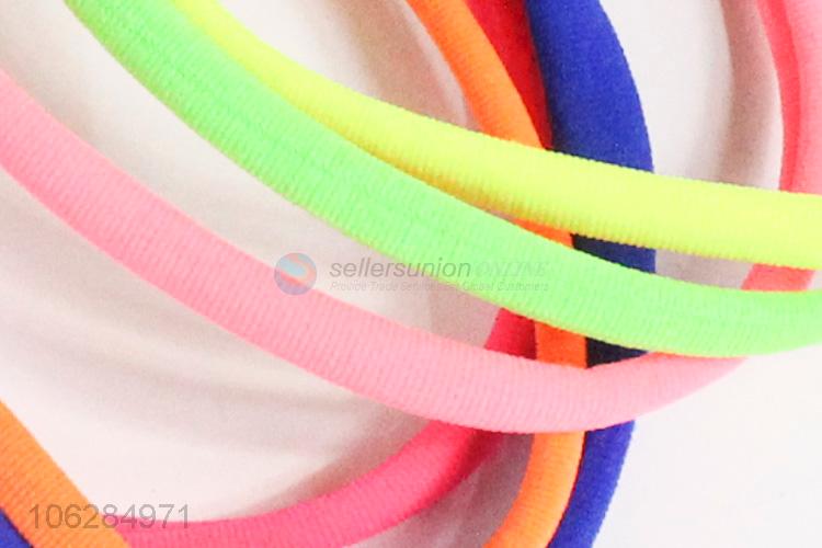 Customized cheap thin candy-colored cotton hair rings