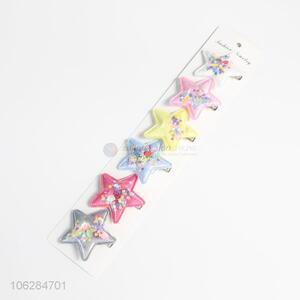 China manufacturer candy-colored five-point star pu hair clip