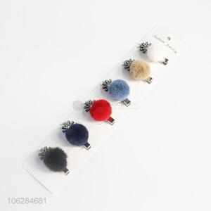 Great sales colored imitation rabbit fur ball hair clip