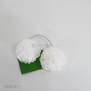 Popular good quality white polyester flower hair band