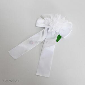 Wholesale white bowknot hair ring hair accessories