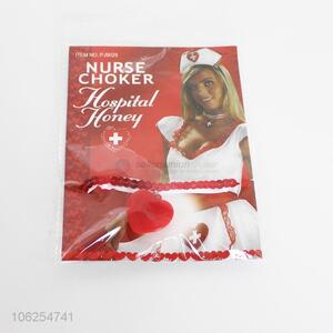 Low price party supplies red nurse chocker