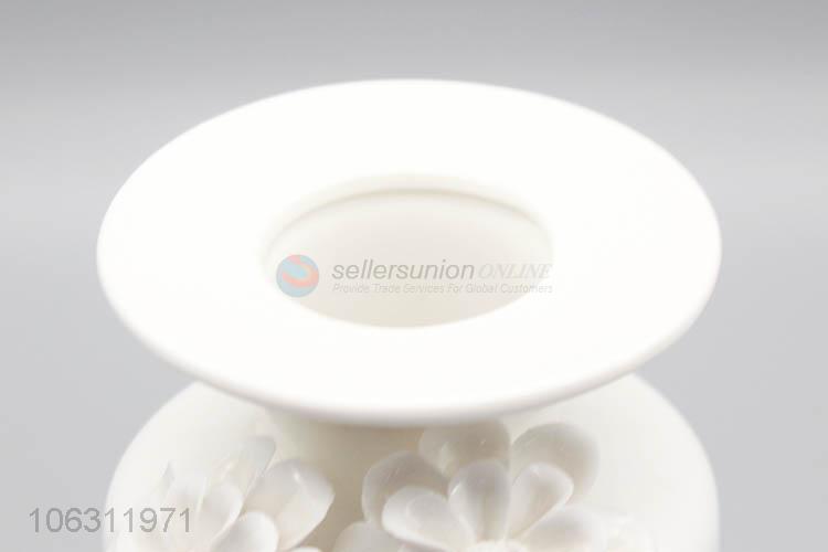 High sales home ornament white flower porcelain vase