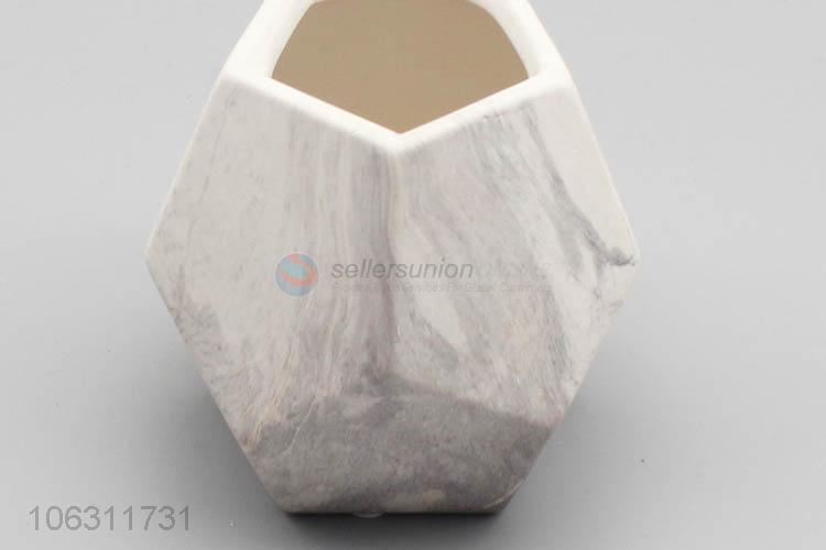 Latest style modern decoration marble effect ceramic vase