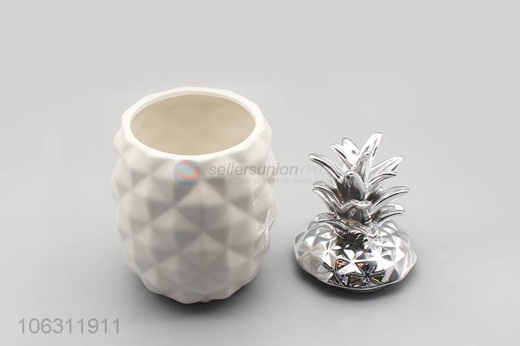 Newly designed home decoration pineapple shape ceramic vase