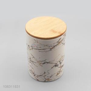 OEM factory marble grain round porcelain storage jar