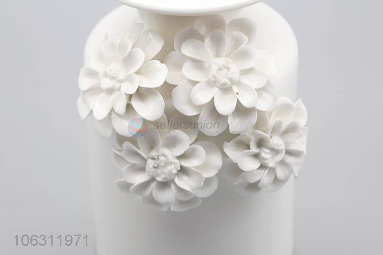 High sales home ornament white flower porcelain vase