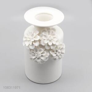 High sales home ornament white flower porcelain vase