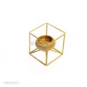 Wholesale Metal Wire Geometric Gold Candle Stand Holder Candlestick