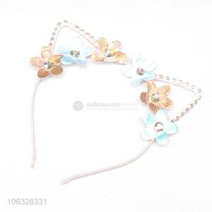 Wholesale Fashion Cute Cat Ears Hair Clasp With Flowers