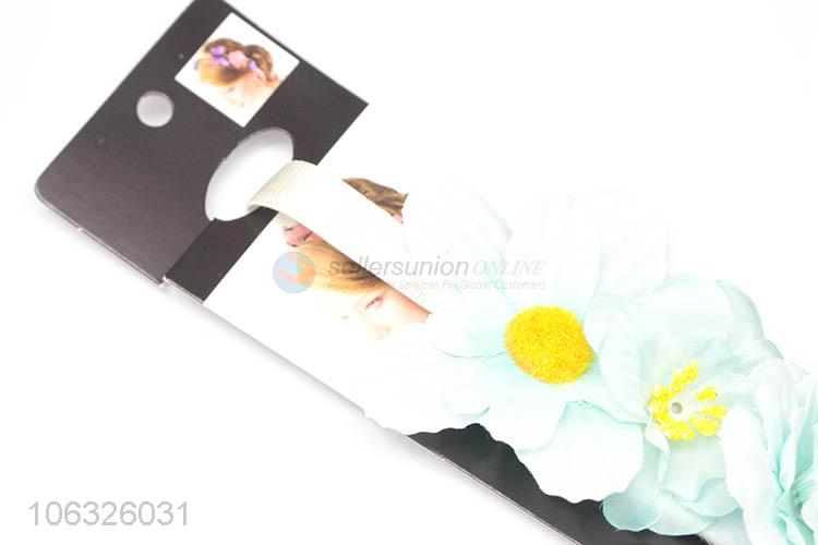 New Beautiful Elastic Flower Headband For Girls