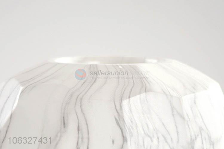 Hot Style Geometric Curved Gorgeous Marble Effect Designs Ceramic White Vases