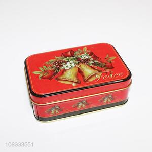 Promotional Christmas bells printed rectangular iron cans