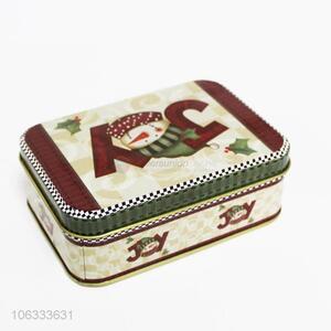 Wholesale Christmas series rectangular iron cans