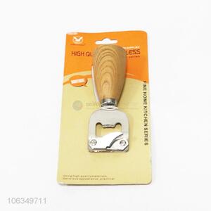 Wholesale multifunctional stainless steel opener with wooden handle