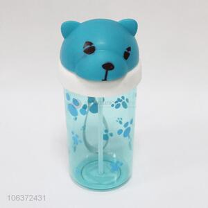 Cartoon Bear Shape Lid Plastic Water Bottle