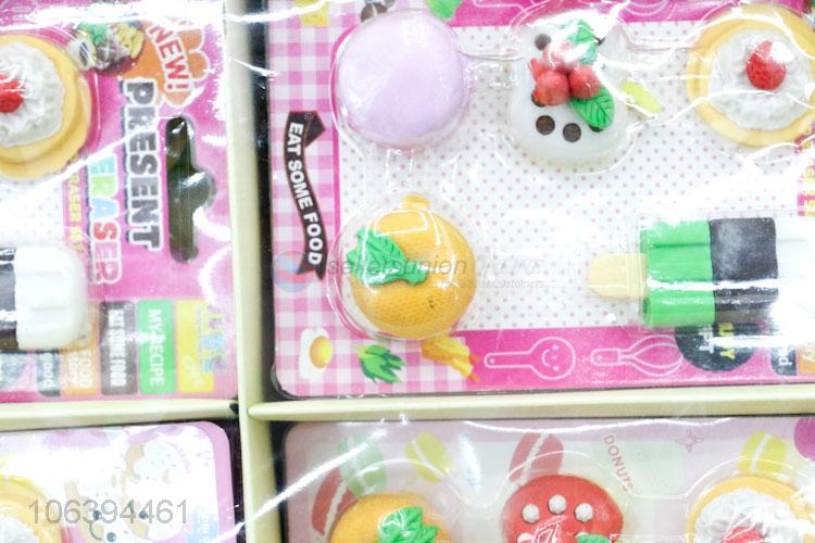 Latest style lovely kids stationery colorful 3D cartoon erasers