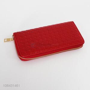 Low price wholesale ladies embossed pu purse