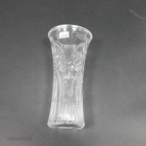 High sales transparent glass vase embossed vase for home decor