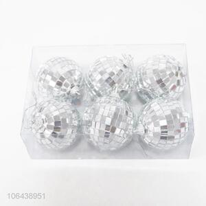 Wholesale 4cm foam hanging christmas mirror ball 6pcs