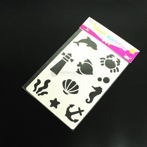 China factory hollow drawing stencil plastic sea animal stencil for children