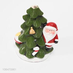 Hot products home decoration Christmas tree ceramic crafts with led light