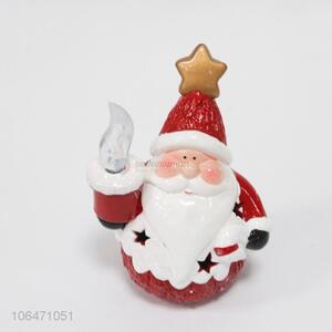 Delicate festival decoration Father Christmas ceramic crafts with led light