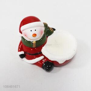 High Sales Christmas Snowman Candle Holder Porcelain Crafts