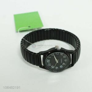 High quality men black metal watch band wrist watch