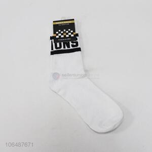 New Style White Long Sock For Man