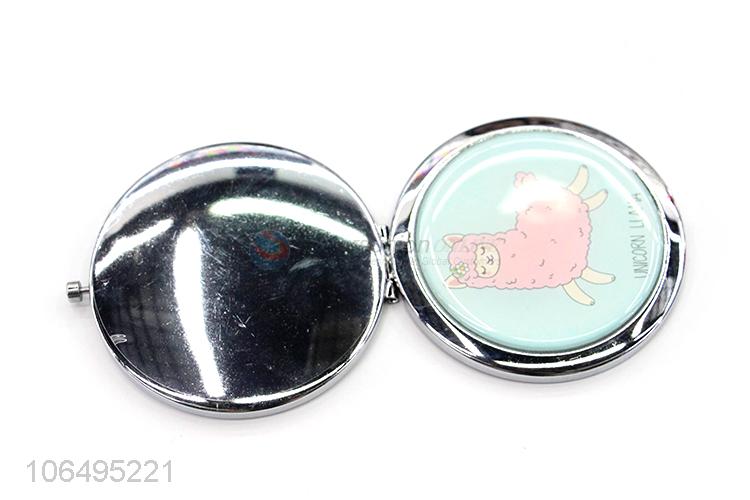 High Sales Cartoon Pattern Round Girl Travel Makeup Pocket Mirror