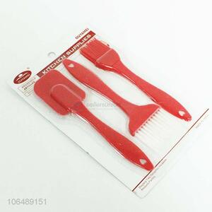Eco-friendly kitchen tools silicone cream knife and brush set